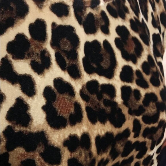 Loft Leopard Print Velvet Bell Sleeve Dress size 6 - Picture 2 of 10